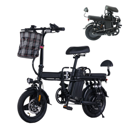 A9 14" Mini Folding Electric Bike 750W Peak Motor 48V 15Ah Battery