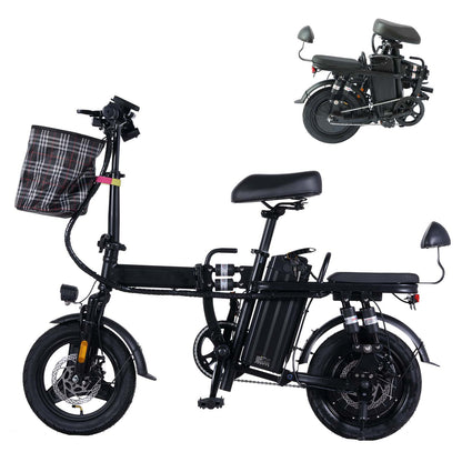 A9 14" Mini Folding Electric Bike 750W Peak Motor 48V 15Ah Battery